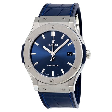 Hublot Classic Fusion Titanium Blue, Blue Dial 